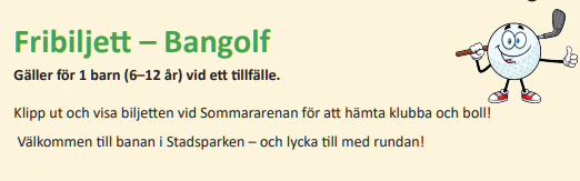 Fribiljett bangolf 2026